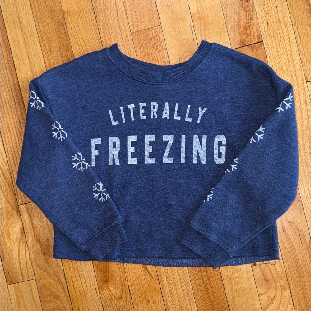 art class Navy Blue 'Literally Freezing' Kids Sweatshirt